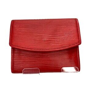 Louis Vuitton Epi Leather Porte Monnaie Simple Coin Purse card holder Wallet red